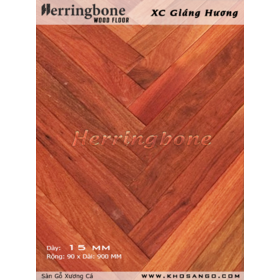 Solid padouk herringbone flooring