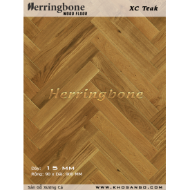 Teak herringbone flooring