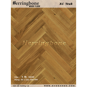 Teak herringbone flooring