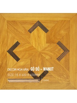 600x600mm Walnut – African Padauk Patterned Wood Flooring