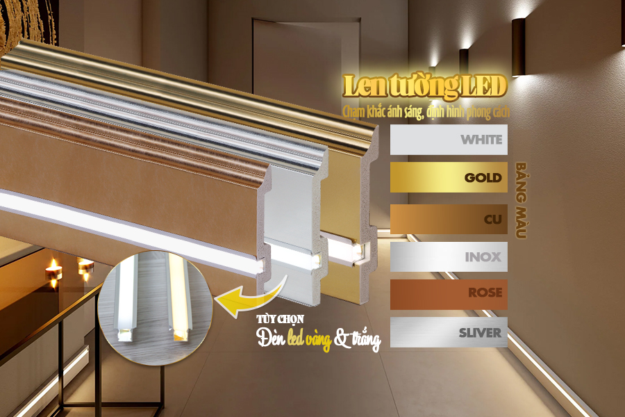 Bảng màu len tường led