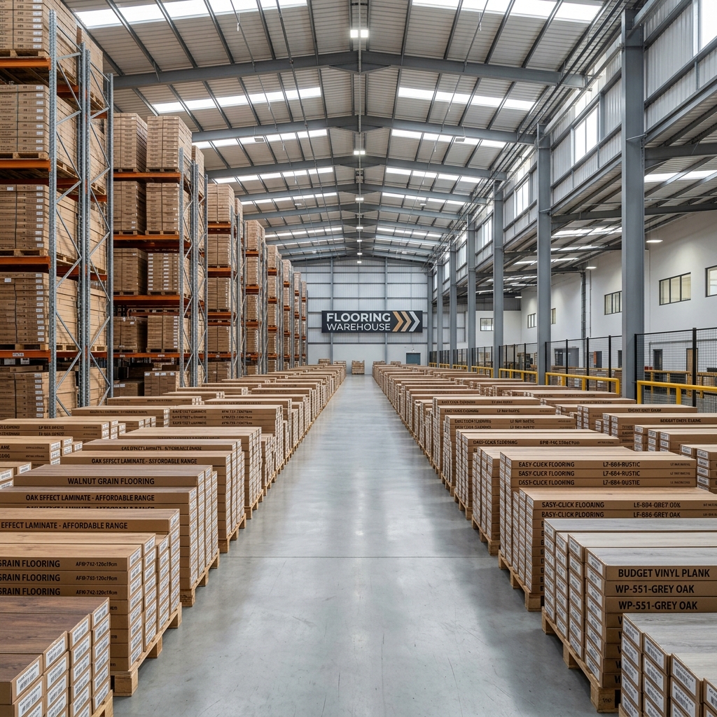 Các tổng kho luôn dự trữ khối lượng lớn ván sàn phân khúc bình dân để đáp ứng nhu cầu thị trường