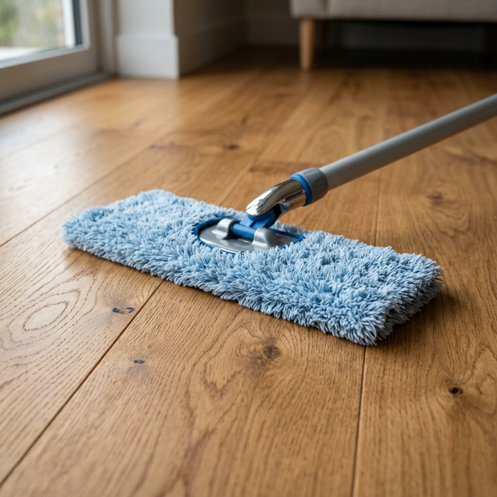 Cây lau sợi Microfiber vắt kiệt nước là công cụ tốt nhất để giữ mặt nền luôn sạch bóng