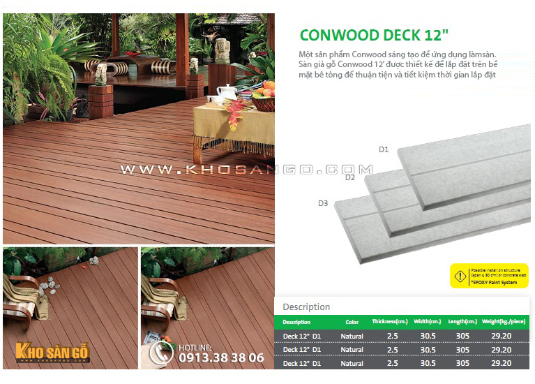Sàn gỗ conwood Deck 12