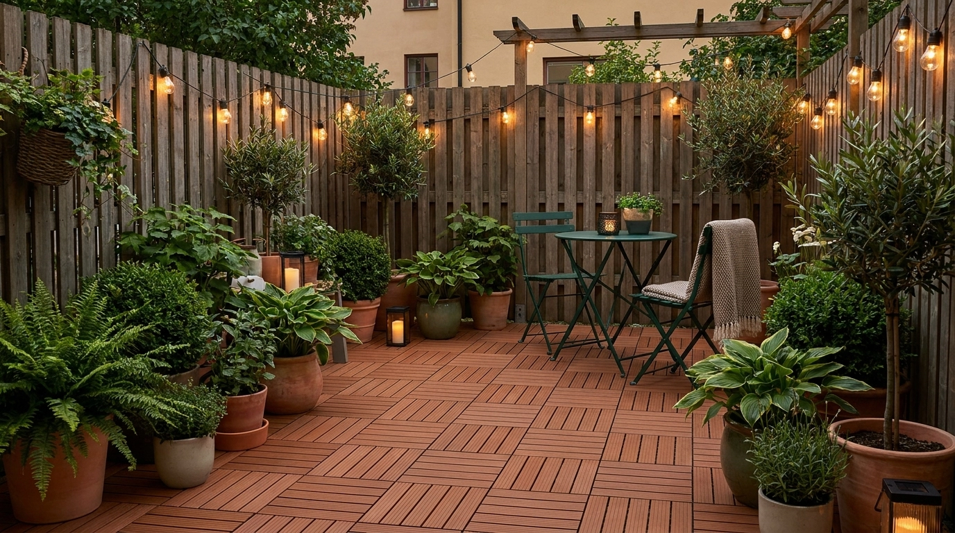Ốc đảo bình yên: Góc chill ấm cúng với vỉ gỗ nhựa ghép