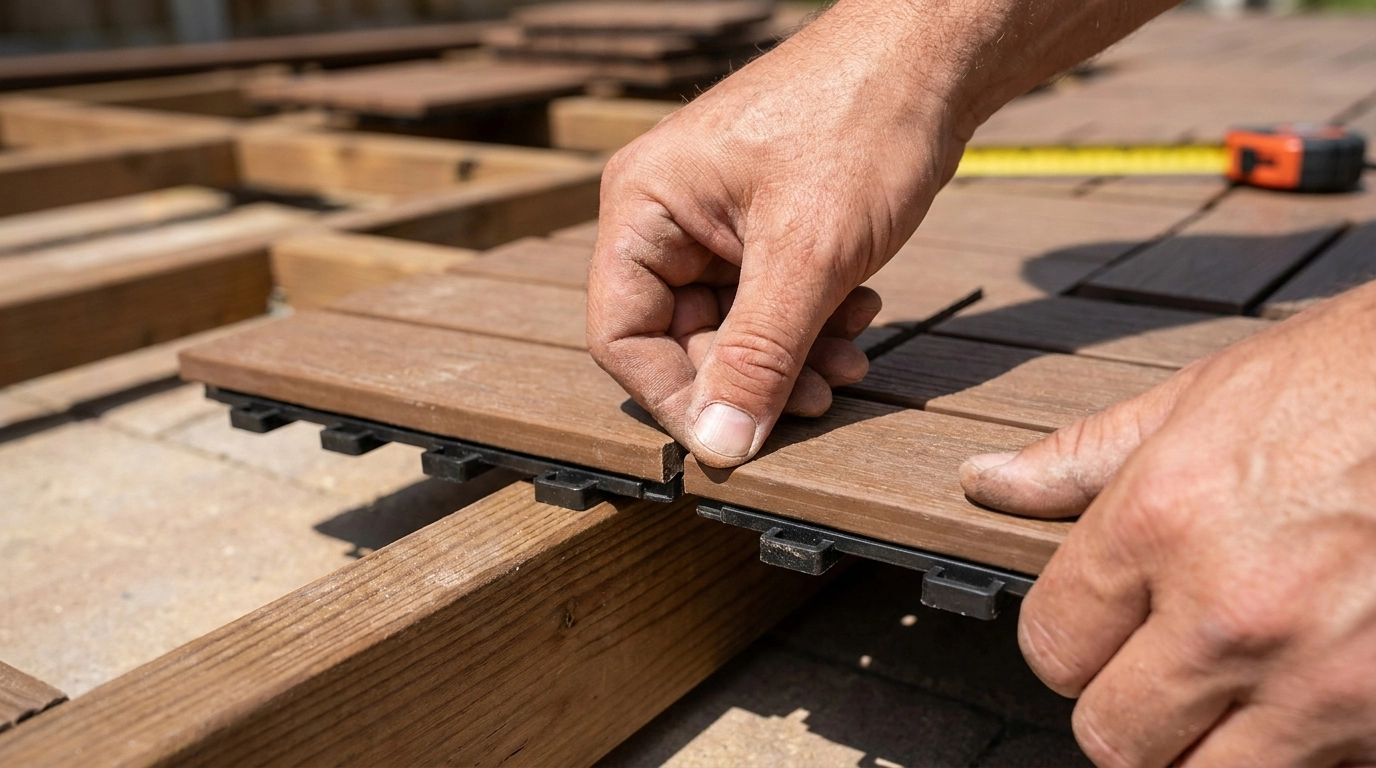 Thỏa đam mê DIY: Lắp ghép vỉ gỗ nhựa dễ dàng không cần thợ