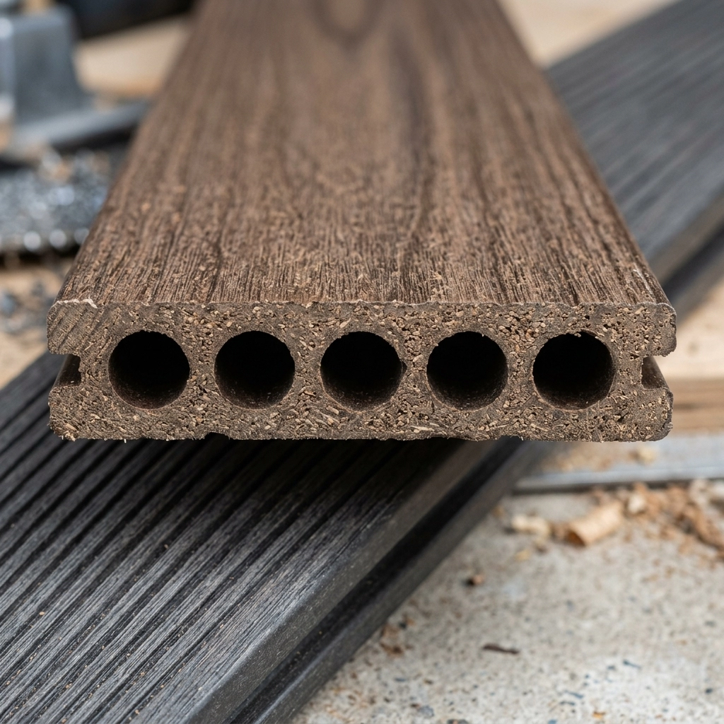 Cấu trúc lỗ tròn rỗng giúp ván sàn phân tán lực nén cực kỳ xuất sắc, chống nứt vỡ vượt trội