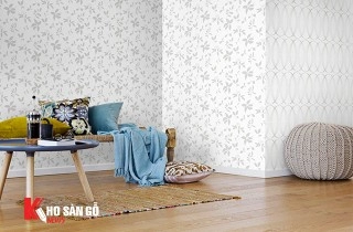 Sự kết hợp hoàn hảo giấy dán tường và sàn gỗ