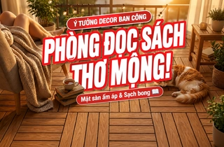 Biến Ban Công Thành Phòng Đọc Sách Ngoài Trời Thơ Mộng Nhờ Mặt Sàn Gỗ Nhựa Ấm Áp