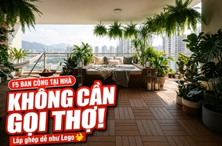 Cải Tạo Ban Công Nhỏ Hẹp Bằng Vỉ Gỗ Nhựa Tự Lắp Ghép